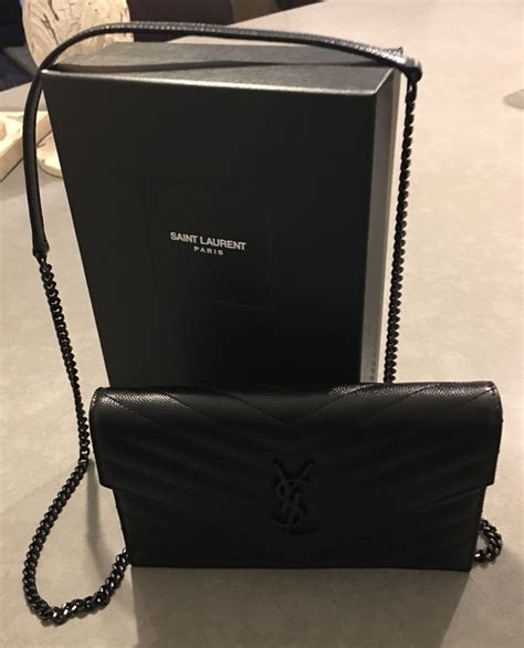 ysl wallet on a chain grey|best wallet on chain women.